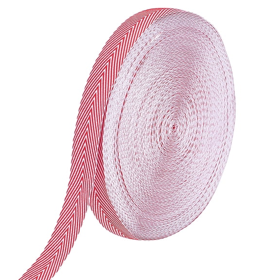 32.8 Yards Red Herringbone Ribbon 3/4 inch Polyester Webbing Binding Trim Twill Tape for Sewing Binding Gift Wrapping DIY Crafts