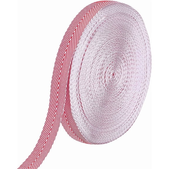 32.8 Yards Red Herringbone Ribbon 3/4 inch Polyester Webbing Binding Trim Twill Tape