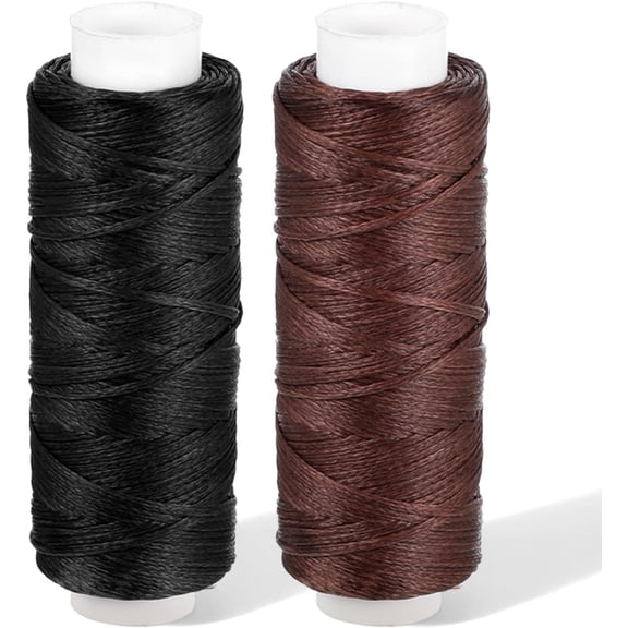 32.8 Yards Waxed Thread, 0.8 mm Leather Thread for Hand Sewing, 2 Colors Heavy Duty Upholstery Threads Thick Sewing String Bookbinding, DIY Crafts, Shoes Repair