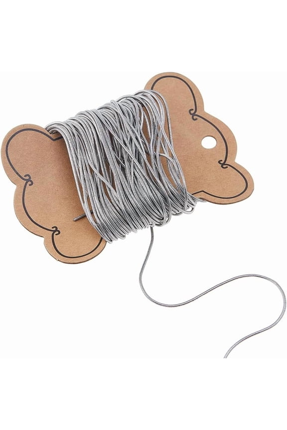 32.81 Feet/10M Stainless Steel Cable Chains 1mm Necklace Bracelet Chain Soldered Link Chains Bulk Metal Round Snake Chain for Women Men DIY Crafts Jewelry Making DIY