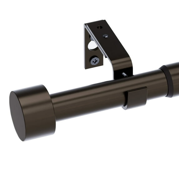 32"-86" Curtain Rods,1 inch Diameter Single Curtain Rod Set,Heavy Duty Curtain Rods with Aluminium Finials,Bronze