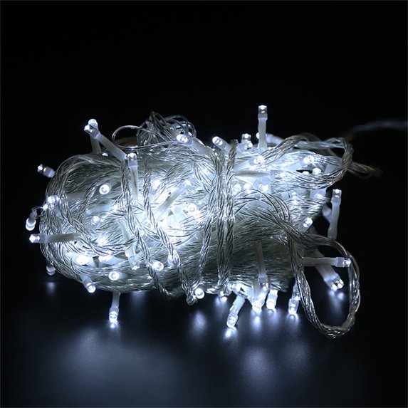 32.8FT 100 LED Twinkle String Lights Indoor Outdoor, Plug in Christmas Lights with 8 Modes Fairy String Lights for Tree Bedroom Wedding Xmas Decorations(Cool White)