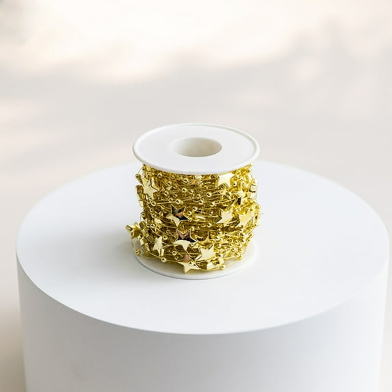 32.8FT Artificial Pearl Beads Star Garland for Christmas Tree Plastic Beaded String Strands Chain Ornament for Wedding Christmas Party Decor Valentine's Day Bridal Bouquet Craft Flower DIY Supplies