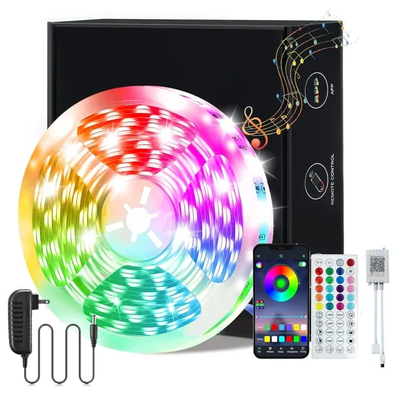 32.8FT Wifi LED Strip Lights,Extra Long APP Remote Control RGB Changing Lights Work with Alexa and Google Assistant for Indoor Bedroom Decor