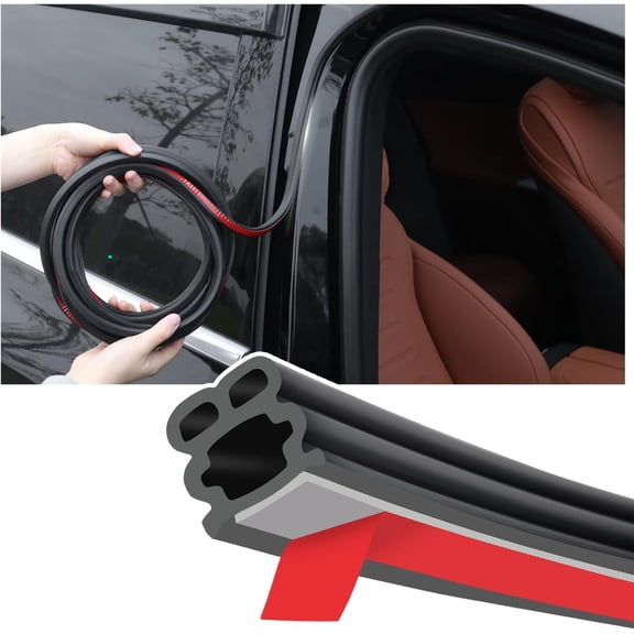 32.8Ft Car Door Seal,Thickened Rubber Automotive Weather Stripping for Hoods,Trunks,Windows,Universal Soundproof Car Weather Stripping Car Accessories for Most Car,Truck,SUV (32.8Ft)