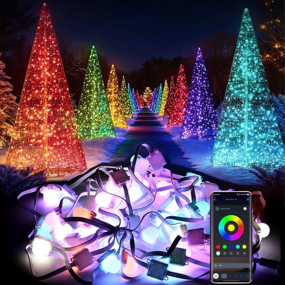 32.8Ft Permanent Outdoor Lights for House IP65 Waterproof, LED Eave Lights with App/Remote Control, Outdoor Permanent led Lighting for House Roof Decor,Christmas,Party,All Holiday and Daily
