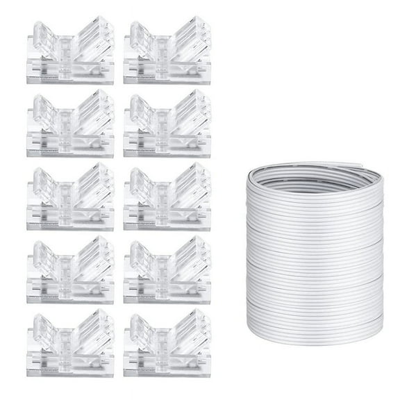 32.8Ft RGB Extension Cable Wire Cord 4 Pin, 10 mm LED Light Strip Connectors, for LED RGB Strip Light