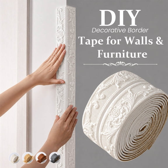 32.8Ft Self Adhesive Foam Wall Molding Waterproof Decorative Border Trim For Ceiling Baseboard TV Backdrop Furniture Edge Home DIY