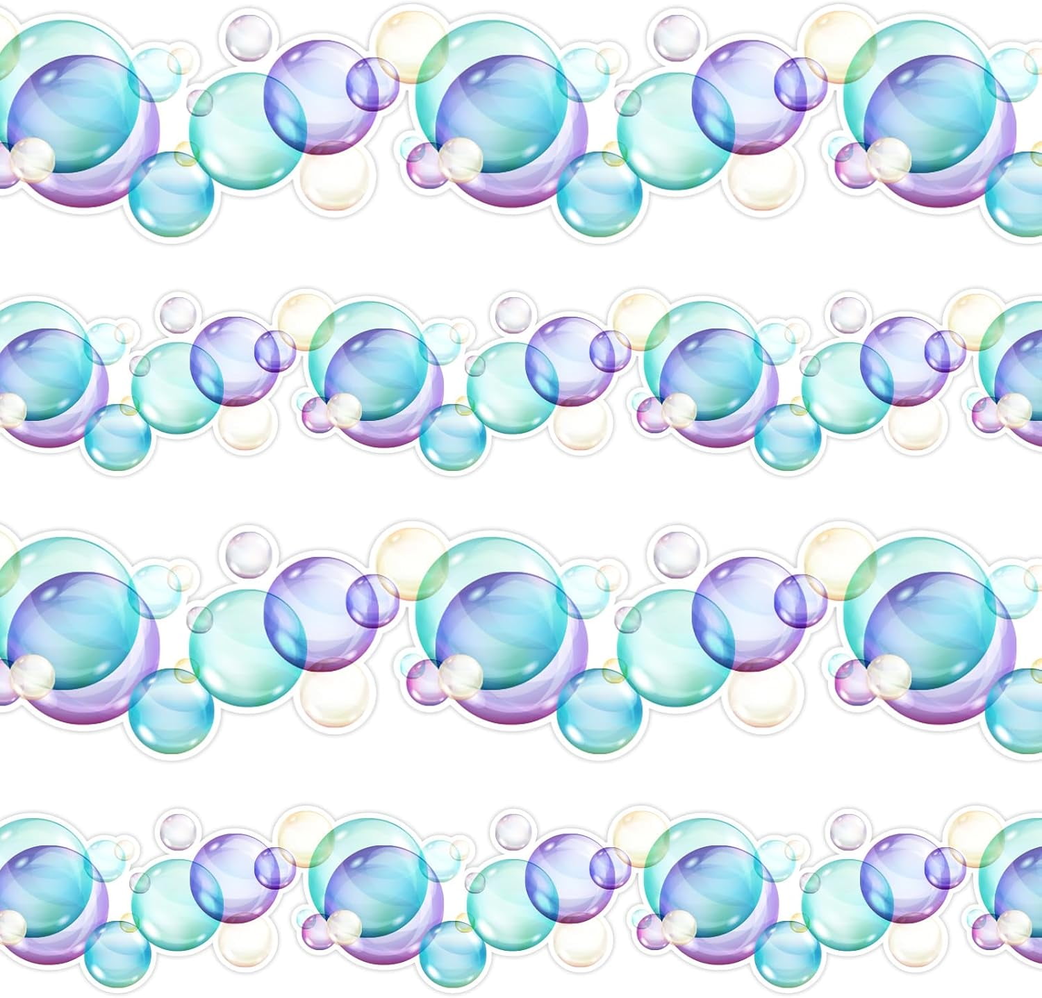 32.8Ft Summer Bubble Bulletin Board Border Purple Blue Mermaid Bubble ...