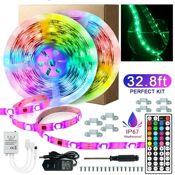 32.8ft(10M) Led Strip Lights,3528 RGB Color Changing Led Light Strips, Led Lights for Bedroom, Kitchen, Home Decoration