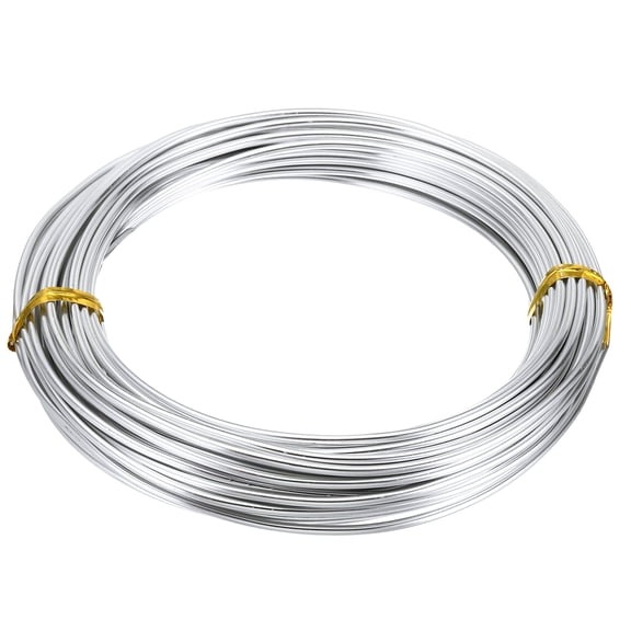 Uxcell 32.8ft Aluminum Wire, 1Pcs Jewelry Wire Aluminum Craft Wire 2mm 12 Gauge Wire Metal for Jewelry Making Beading Crafting Pendants Art, Silver