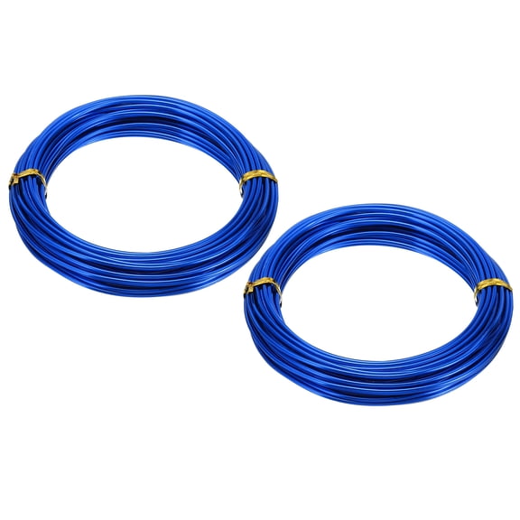 32.8ft Aluminum Wire, 2pcs Jewelry Wire Aluminum Craft Wire 2mm 12 Gauge Wire for Jewelry Making Crafting, Blue