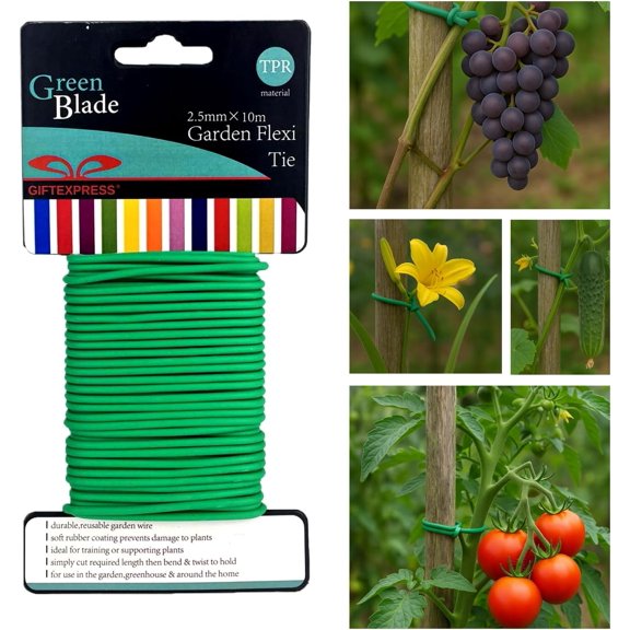 32.8ft Garden Wire Soft Tie 32.8', Garden Plant Support for Tomatoes, Grapes, Vine Plants, Green House, Soft Twist Ties for Small Tree Against Wind