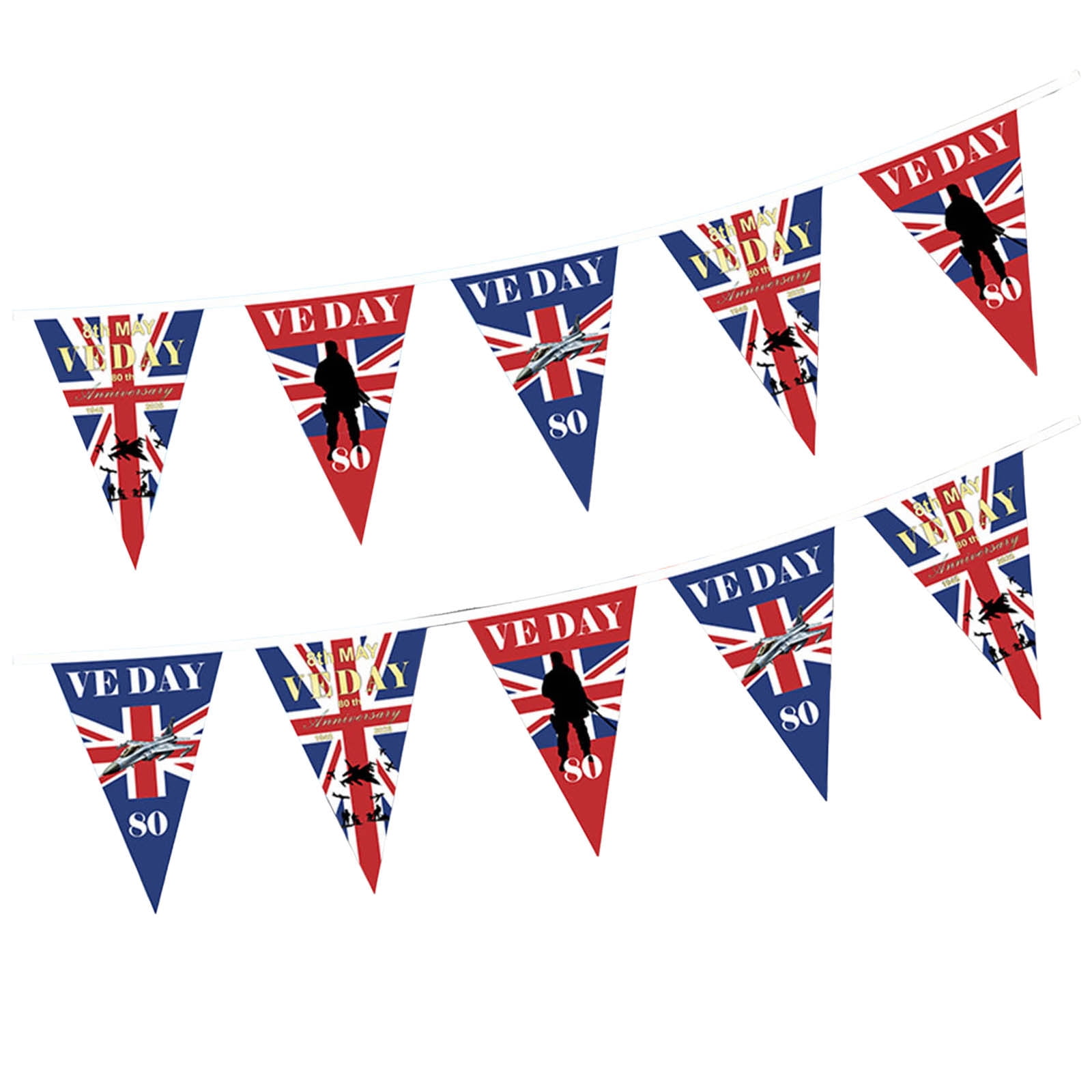 VE-Day 80. Jahrestag Banner – 2025 Sieg In Europa Tag Dekoration, 270x40 Cm, Polyester, Mit Seil Für Drinnen/draußen