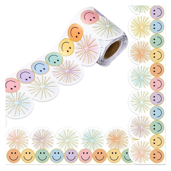 32.8ft Smiling Face Border Trim for Bulletin Board Notice Board Classroom Chalkboard Decoration Bulletin Board Border