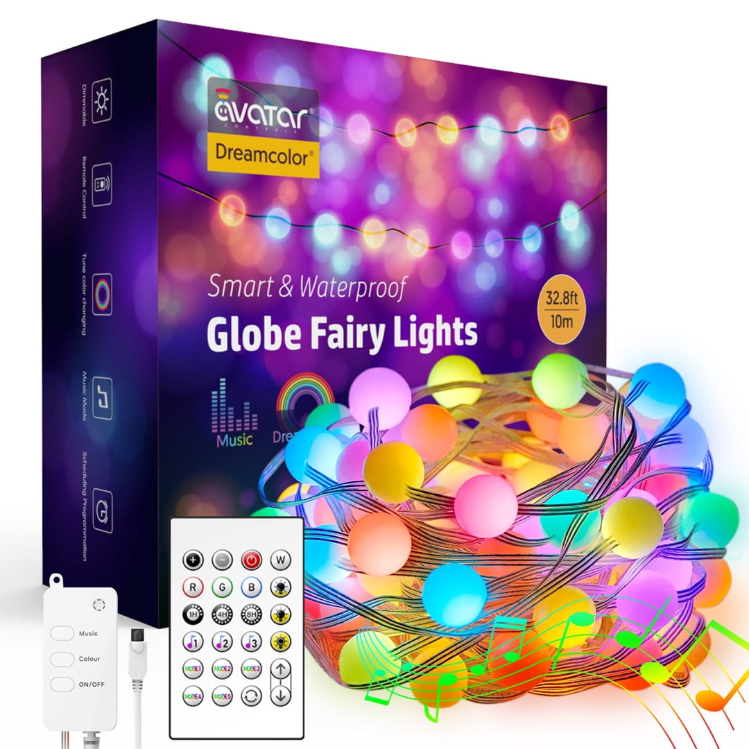 32.8ft Waterproof Smart Fairy String Lights with Remote Controls, APP  Control, 20 Scenes RGB Color Changing LED Lights Music Sync Xmas Lights for  Christmas, Patio, Garden, Party, Tree Decor 