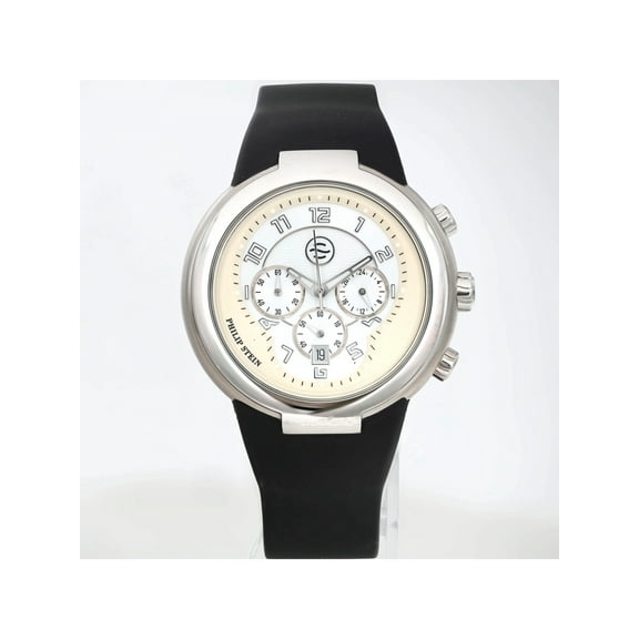 32-AW-RBB Unisex Active White and Black Chronograph Rubber Watch