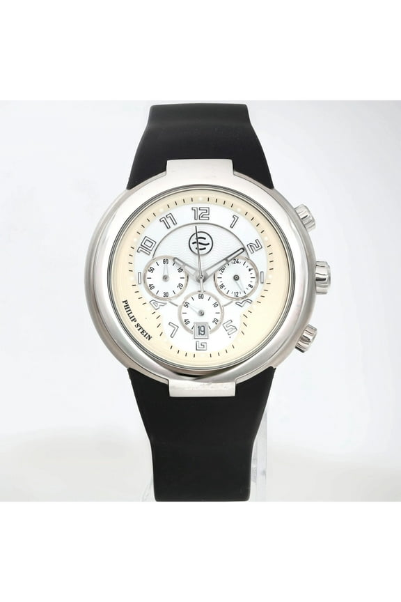 32-AW-RBB Unisex Active White and Black Chronograph Rubber Watch