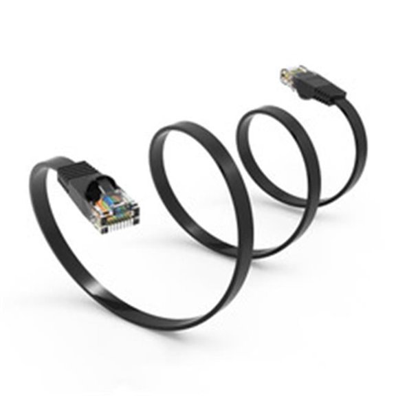 32 AWG 2 ft. Cat6 Flat Ethernet Patch Cable, Black