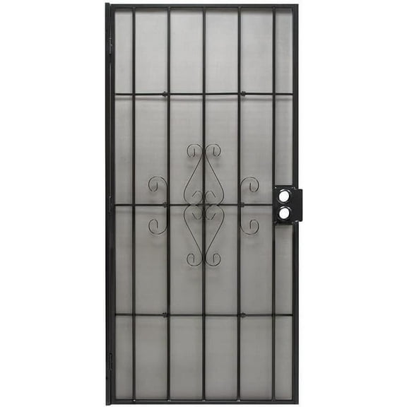 Precision Screen and Security Regal Security Door - Powder Coated Steel - 32", Black
