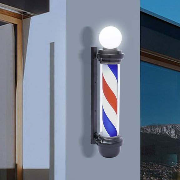 32" Barber Pole Light Rotating Sign Light Hair Salon Shop Rainproof for Outdoor