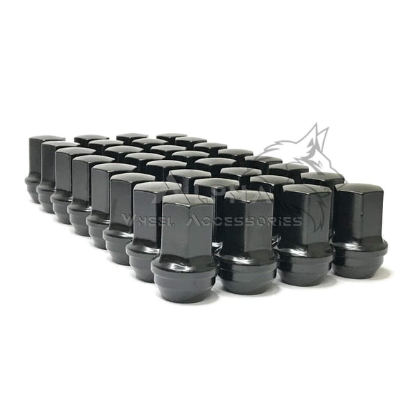 32 Black Factory Style Lug Nuts 14x1.5 For 2012-Newer Ram 2500 3500 Heavy Duty 1.75"