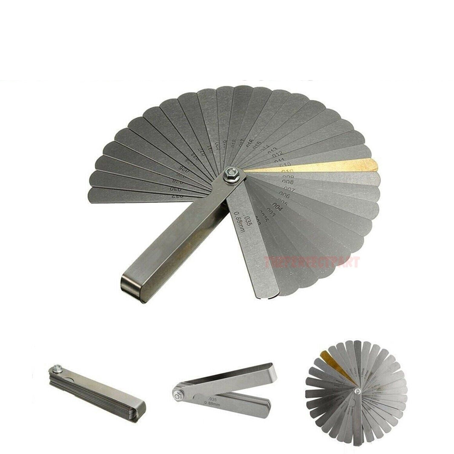 32 Blade Feeler Gauge Set, Dual Reading Metric & SAE Gap Measuring Tool ...