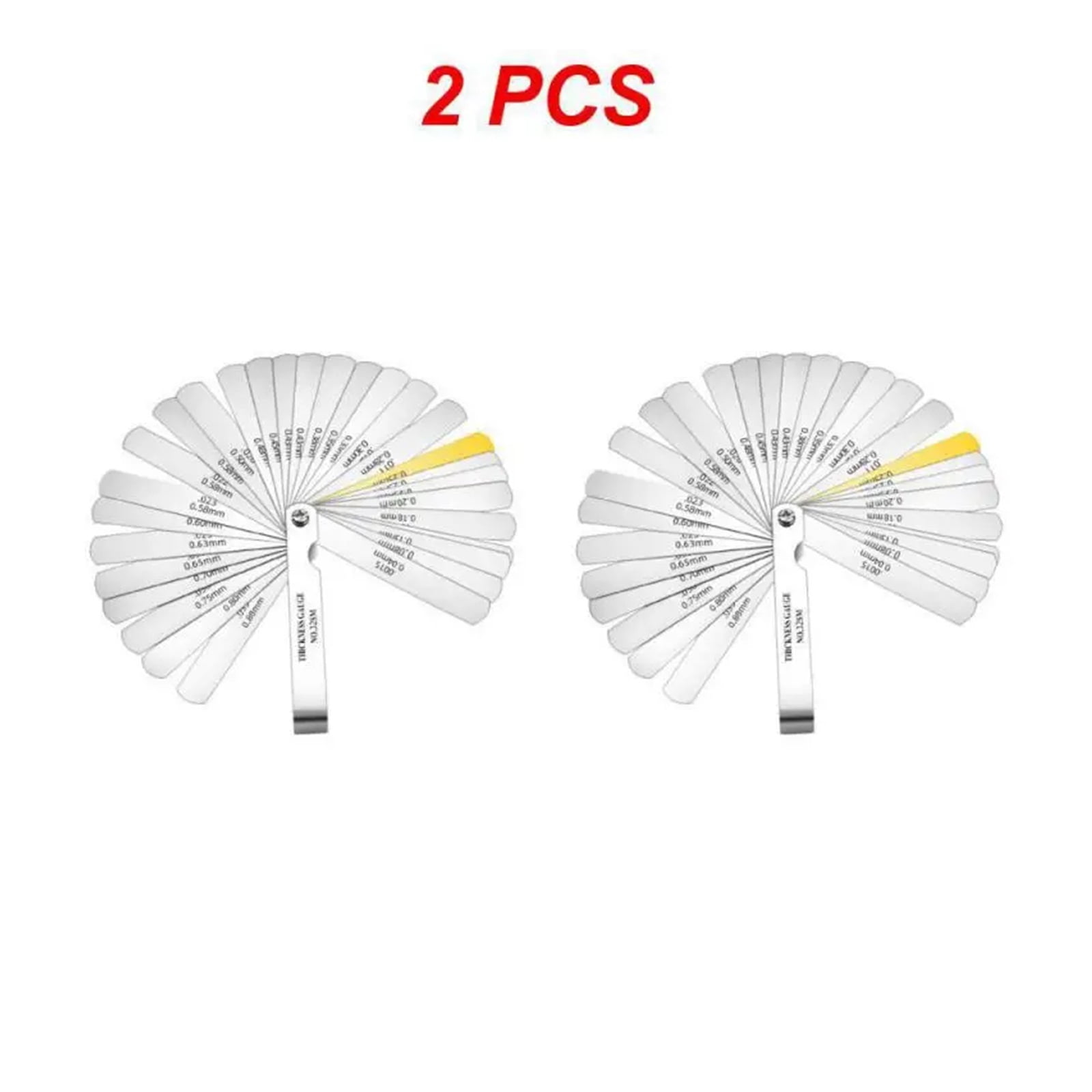 32 Blades Alloy Range Finder Feeler Gauge Valve Teaching Feeler Gauge 0.04-0.88 mm Gap Copper Sheet Measuring Tool ,Corrosion-Resistant