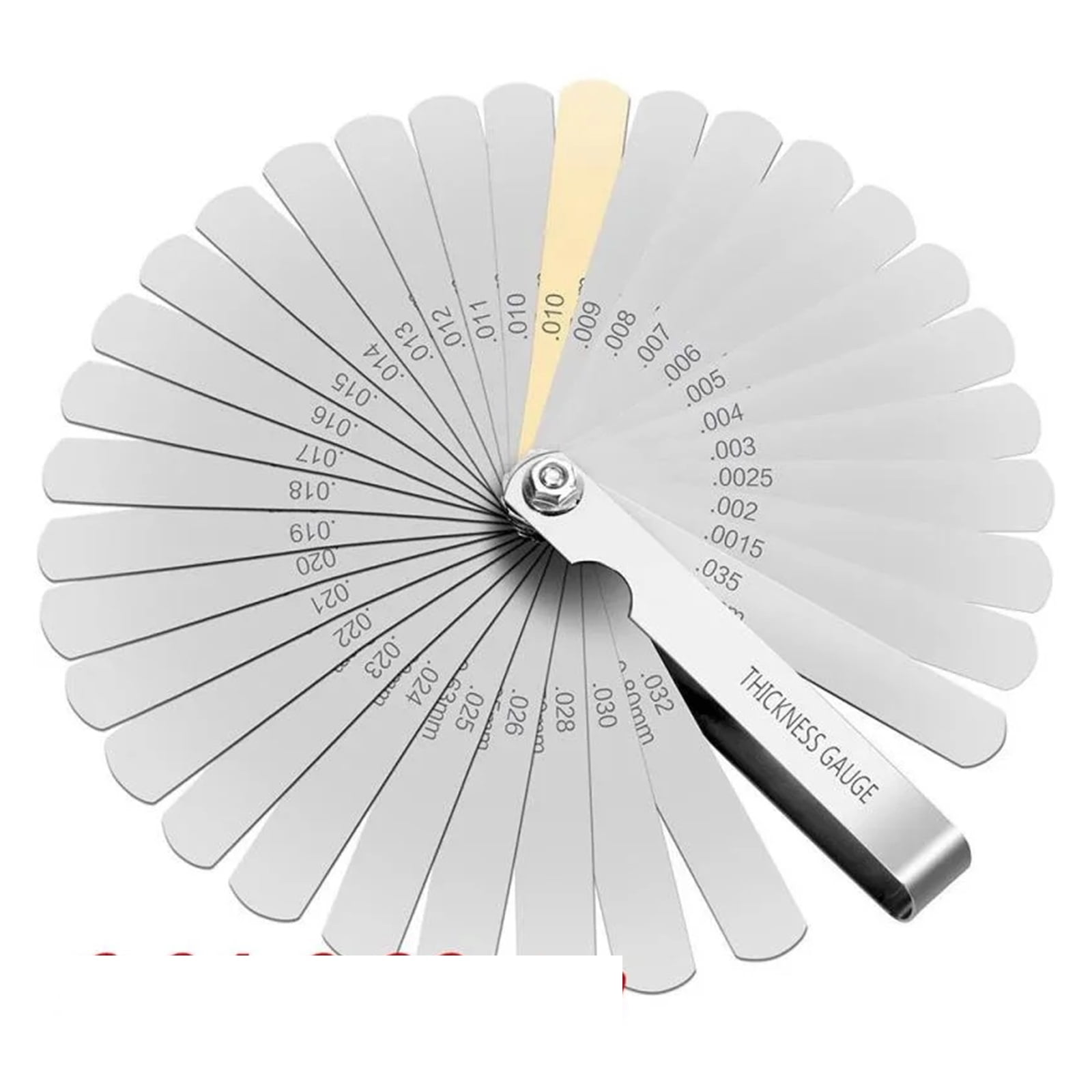 32 Blades Universal Metric and Thickness Gage Set Tappet Valve Stainless Steel Feeler Gauges Gap Measuring Tool ,Easy Identification