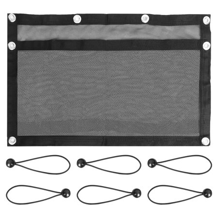 Boat Storage Organizer, Mesh Storage Bag Marine Suspended Storage, 32" x 15" 9-Hole Polyester Boat Bag for Car, Marine, Including 6 Elastic Cords