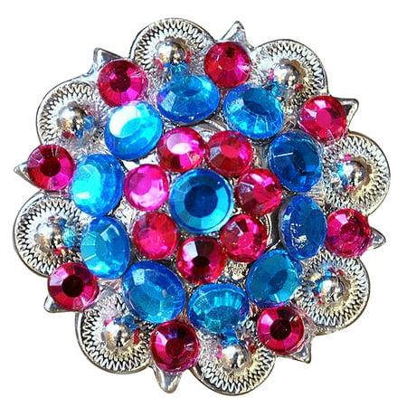 32 Capri & Fuchsia Crystals Berry Concho Rhinestone Headstall Saddle
