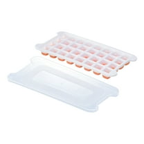 32-Cavity BPA-Free Ice Cube Tray with Leakproof Lid - Dishwasher Safe, Push-Release Design for Cocktails & Home Use, Large Capacity Freezer Organizer (2.2cm Cubes, Food Grade Plastic) white