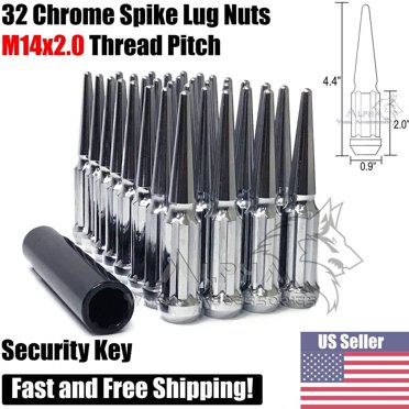 32pc Chrome Spline Lug Nut Set + Key – 14x1.5 For Ford F250/F350 Super Duty & Excursion