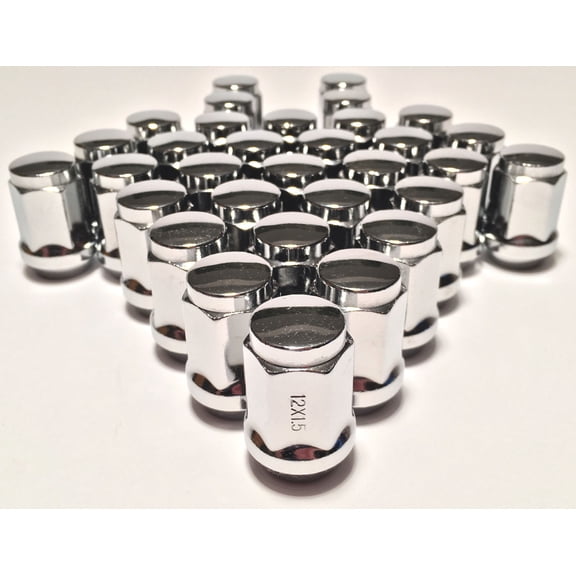 32 Chrome Acorn Closed End 12x1.5 Cone Seat Lug Nuts Honda Toyota Dodge GMC Chevy
