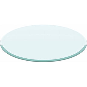 32" Clear Round Glass Table Top, 2/5" Thick Tempered Glass Tabletop with Beveled Polished Edge, Glass Circle Table Top for Tabletop Protectors