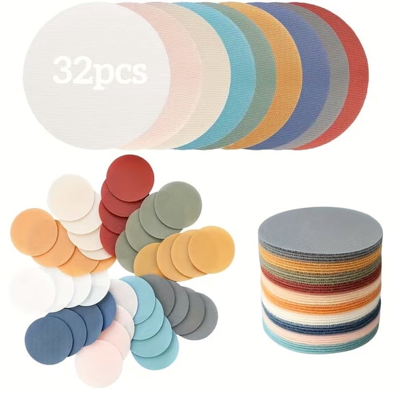 32 Colorful 4 Inch Circle Spot Markers for Classroom Carpet Floor Dots PE Games