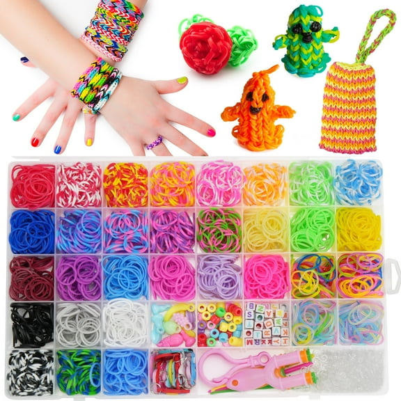 32 Colors Rubber Band Bracelet Kit,Loom Bracelet Making Refill Kit for Adults Ages 12+
