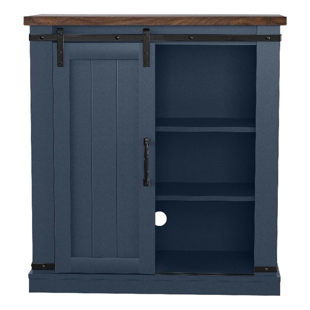 32" Compact TV Stand for 40" TVs w/ Barn Door Design - Navy