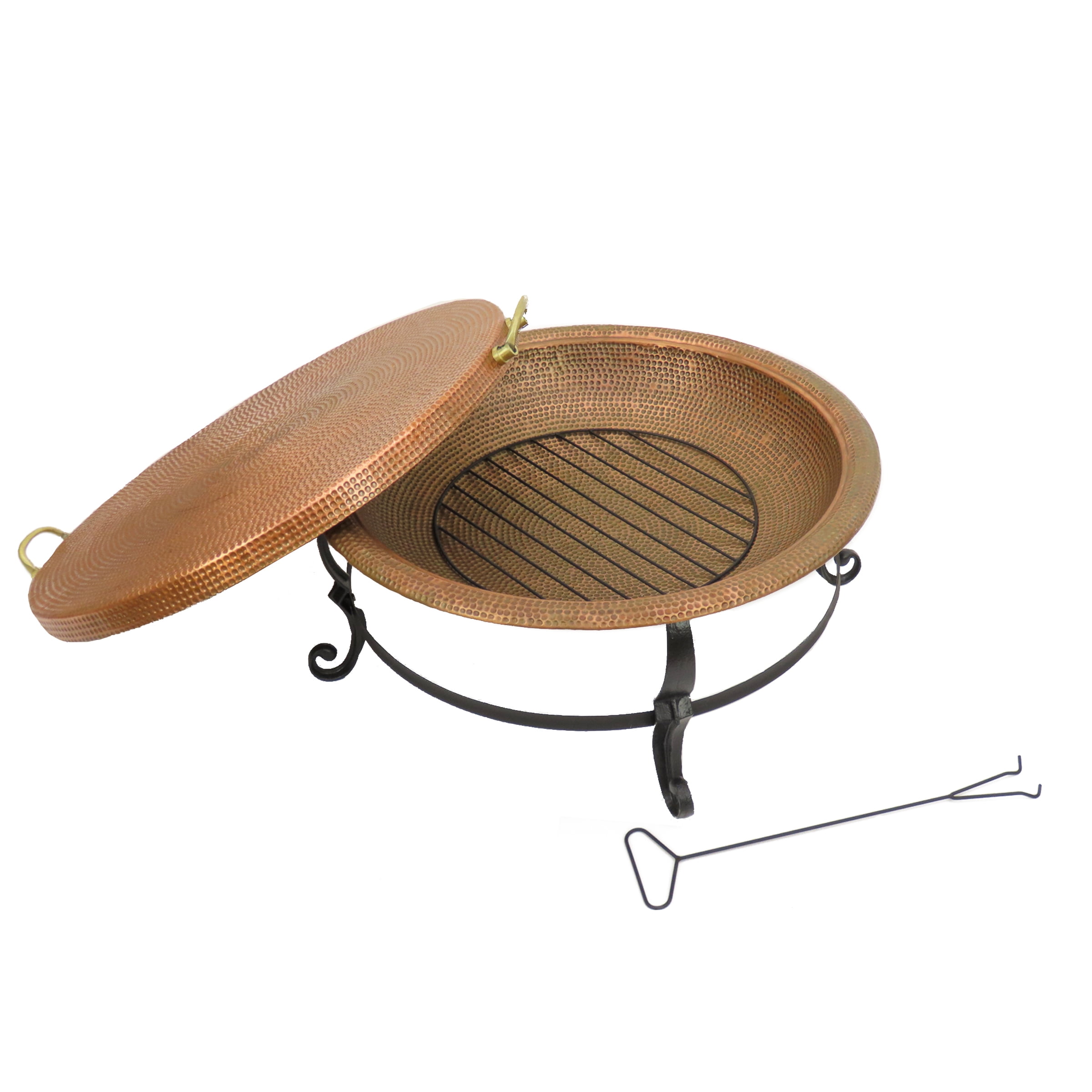 31.5" Round Copper and Bronze Fire Pit Table