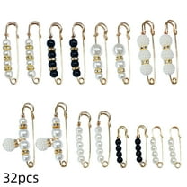 32 Counts Pearl Brooch, Fashionable Sweater Shawl Pearl Pin to Enhance Temperament, Suitable for Clothing Decoration Pant Waist Tightener Random Style