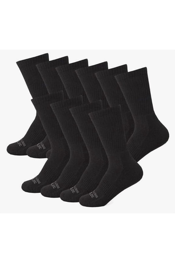 32 DEGREEES Women's 5 Pack Comfort Crew Socks | Anti-Odor | Arch Support | Active | Casual | Work/ Medium/Black