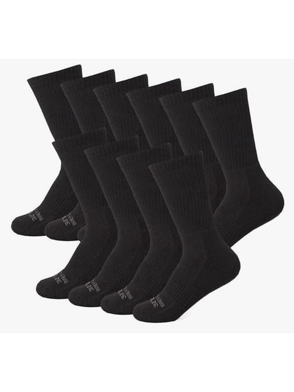 32 DEGREEES Women's 5 Pack Comfort Crew Socks | Anti-Odor | Arch Support | Active | Casual | Work/ Medium/Black