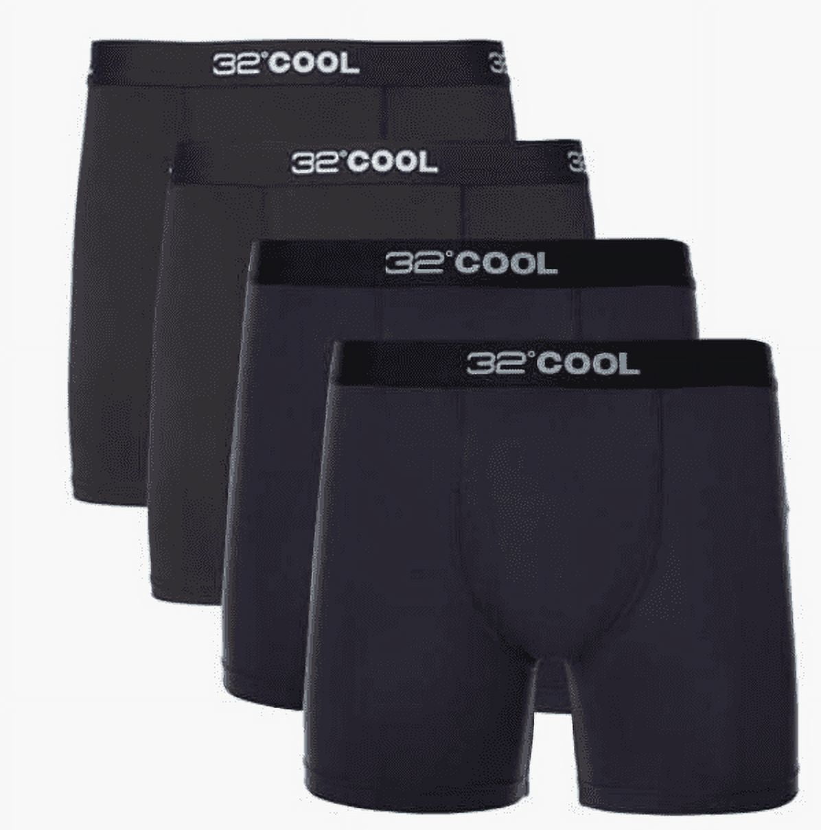 32 DEGREES COOL Mens 4-PACK Quick Dry Performance Boxer Brief With Comfort  Elastic Waistband Black,Navy L