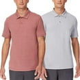 thumbnail image 1 of 32 DEGREES Cool Men's 2 Piece Short Sleeve Performance Polos Rose Wood Haze SD/Heather ICY Grey, XX-Large, 1 of 2
