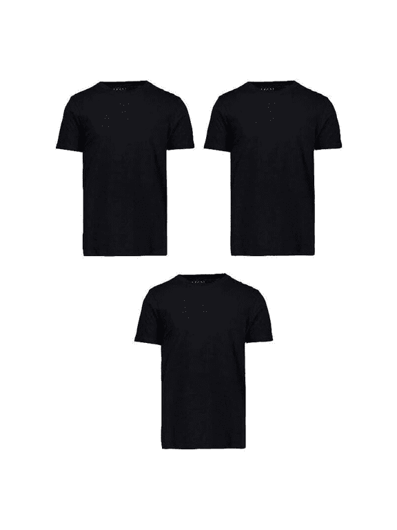 Cool Men's Tee Shirt Short Sleeve Quick Dry Crew Neck Tee Black-3pack