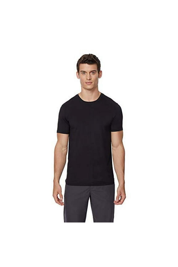 Cool Mens 2 Pack Short Sleeve Crew Neck T Shirt (Large, Black)