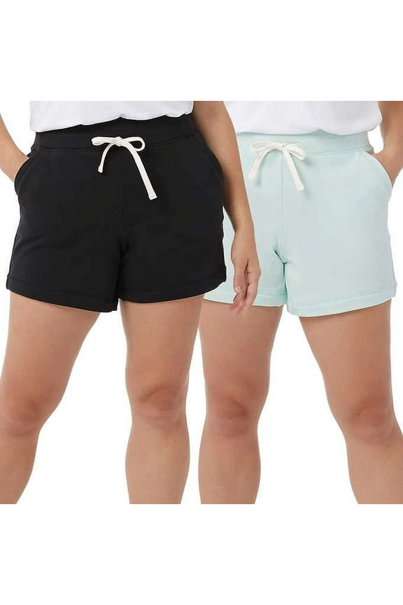 Cool Women's 2-Pack Pull On Shorts, Black/HT Soothing Sea Medium