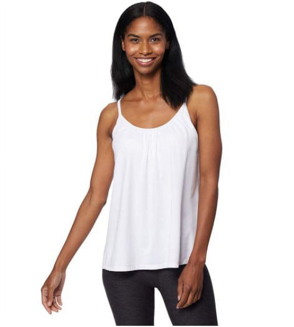 Shirred and Gathered Black Back Flow Tank Top