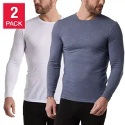 32 DEGREES Heat Men's 2-Pack Performance Lightweight Thermal Baselayer Crewneck Top - Large