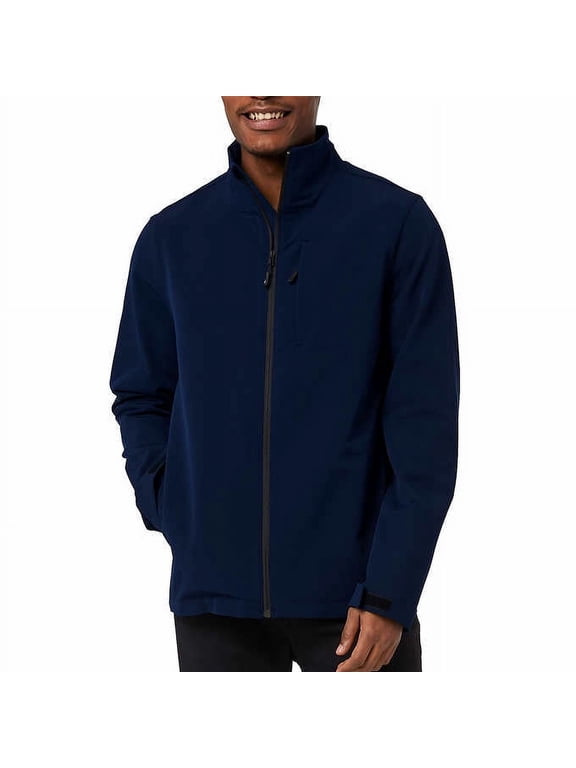 Heat Men's Therma Pro Full Zip Jacket with Stand Up Collar (Blue, Medium)